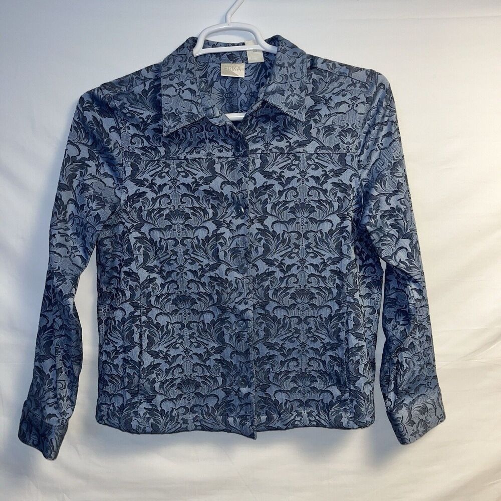 Erika Women's Blazer Size M Tapestry Floral  Art to Wear Jacket Casual Career‎